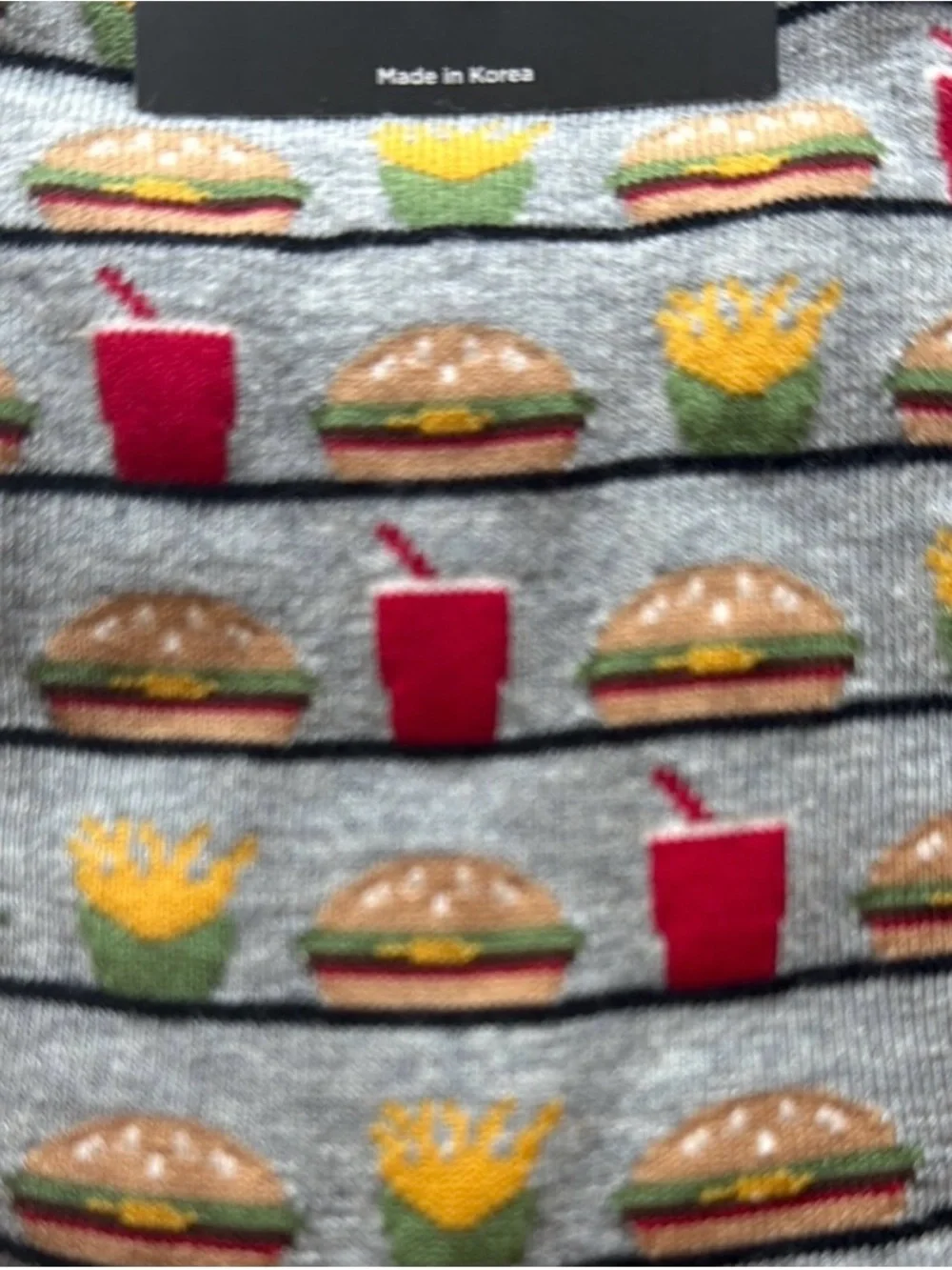 Hot Sox Women Gray Burger & Fries Crew Socks & Chick-fil-A peppermint Socks